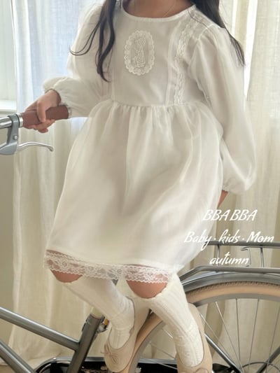 BBABBA13｜(3y-8y)  2色蝴蝶結段面洋裝6