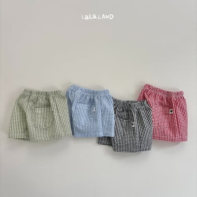 lala land66｜(75-120cm) 4色格紋短褲14