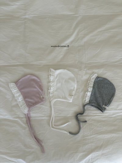 Bloom.b41｜(0m-18m) 蕾絲邊綁帶帽12