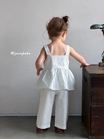 JE702｜(80-110cm)  花邊平口無袖條紋套裝11