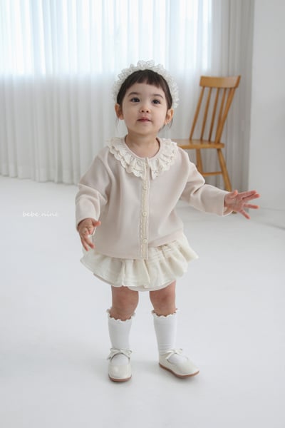 bebe nine16 (65-90) 2色層次荷葉蕾絲包屁裙9