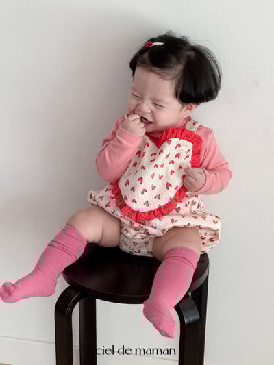 Cieldemaman｜(3-15m) 甜蜜愛心包屁衣1