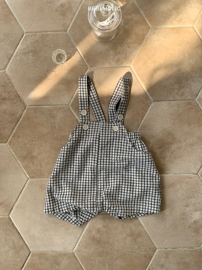 Bebe holic06｜(3m-18m) 棋格吊帶褲6