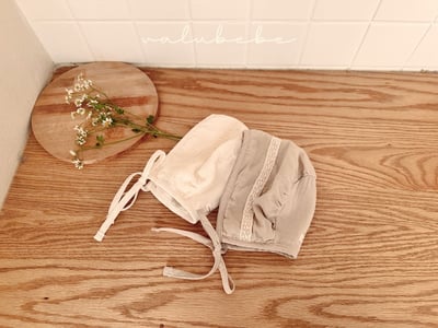 Valubebe83｜(65-80) 蕾絲刺繡綁帶帽15