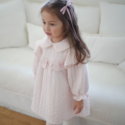 neneru30｜(85cm-125cm) 2色蝴蝶結荷葉邊洋裝14