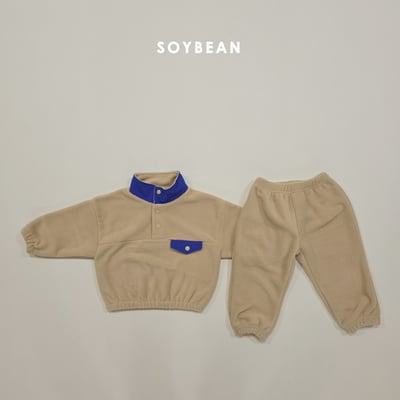 Soybean30｜(75cm-118cm) 抓絨半開襟扣套裝10