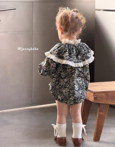 JE712｜(66-90cm) 復古碎花蕾絲花邊套裝18