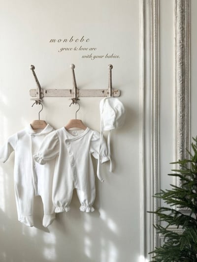MONBEBE34｜(0m-6m) 簡約排扣連身衣6