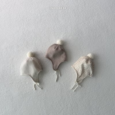Lindo33｜(3m-18m) 毛球護耳綁帶帽12