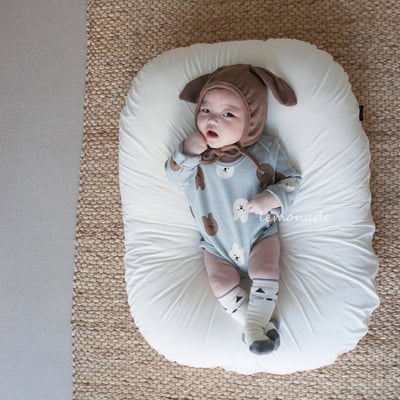 LEMONADE46｜(55cm-85cm) 2色小熊包屁衣長褲含帽子6