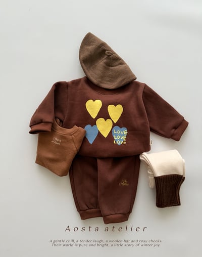 AOSTA48｜(6m-5y) 愛心內刷毛印花休閒上衣16