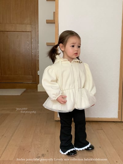 JE 644｜(80-110cm)  荷葉邊拉鍊外套3