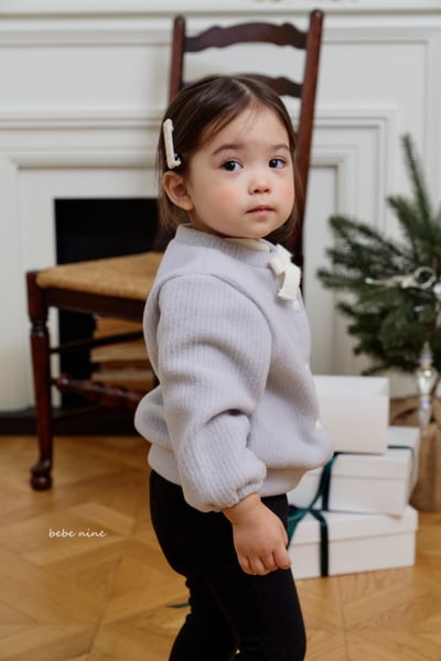 bebe nine45 (65cm-115cm) 3色針織緞帶開襟外套5