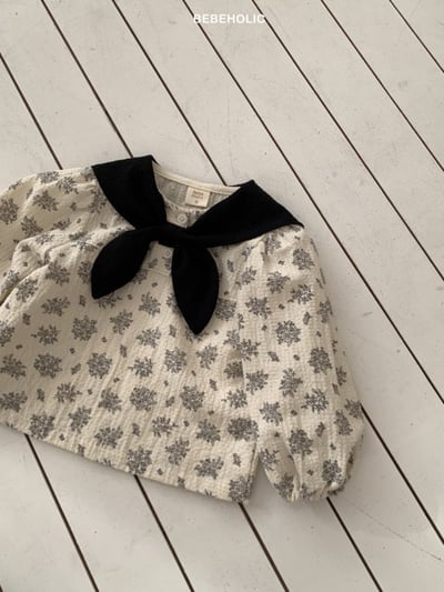 Bebe holic41｜(3m-18m) 領結碎花娃娃袖襯衫18