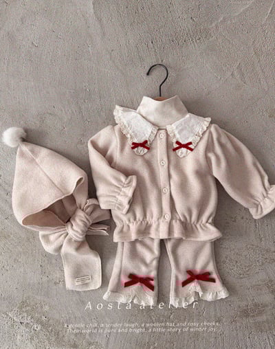 AOSTA66｜(6m-5y) 毛球連帽圍巾15