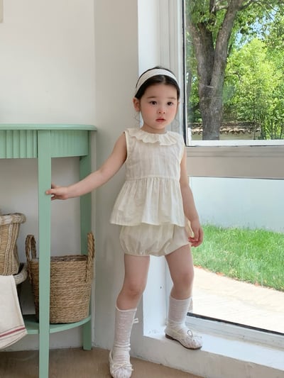 JE50｜(66-100cm) 無印花邊包屁衣/套裝13