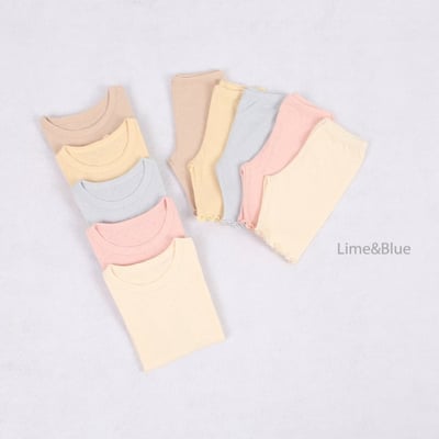 LIME&BLUE09｜(80-118cm)  木耳邊素色居家服4