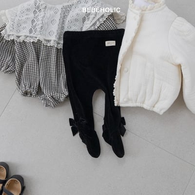 Bebe holic29｜(3m-18m) 燈芯絨蝴蝶結褲襪22
