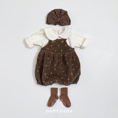 Oottbebe02｜(0m-12m) 玫瑰燈芯絨吊帶包屁褲14