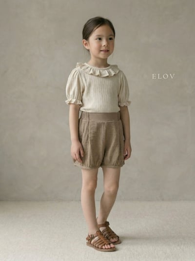 Mon petit19｜(73-118cm) 荷葉花邊公主袖上衣2