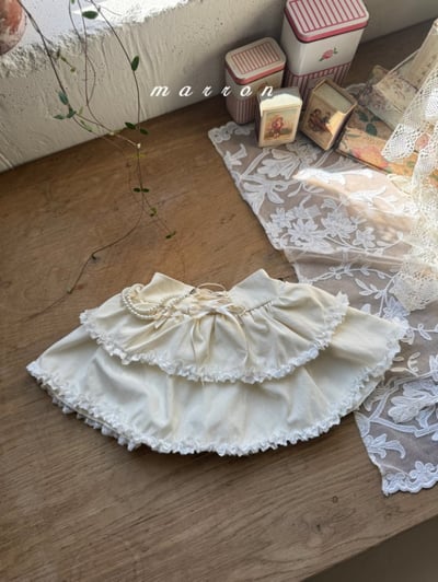 Marron53｜(1y-6y) 蕾絲層次褲裙不含珍珠吊墜6