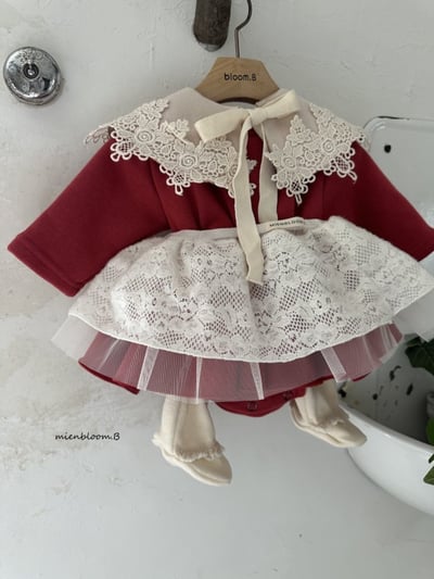 Bloom.b19｜(0m-24m) 天鵝絨蕾絲邊內搭褲襪9