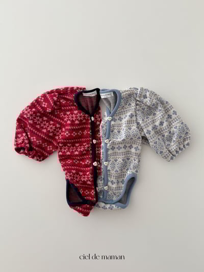 Cieldemaman11｜(3M~15M)  2色雪花針織包屁衣4