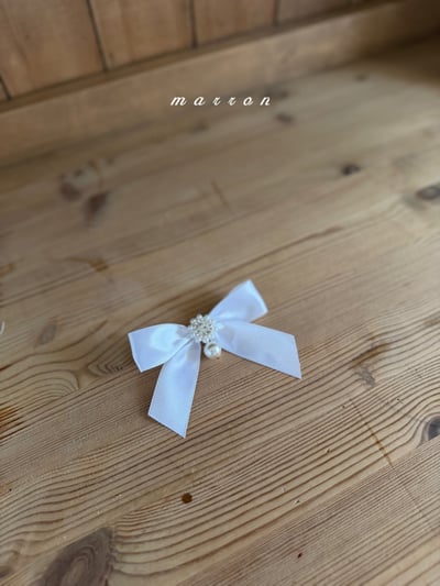 Marron42｜(Free) 緞帶珍珠花胸針2