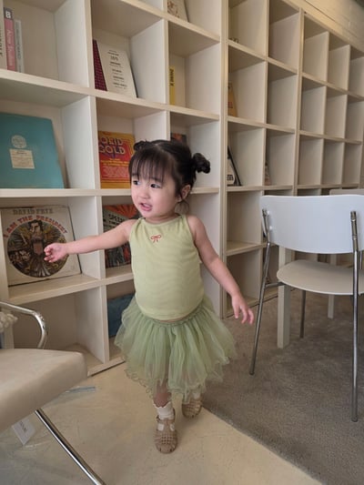 Color06｜(75-115cm) 捲邊薄紗褲裙3