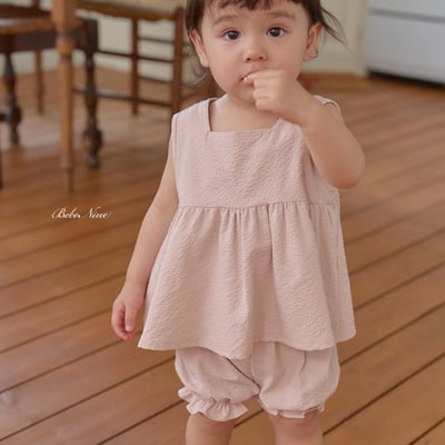 bebe nine17  (6m-24m) 2色氣質波浪無袖套裝10