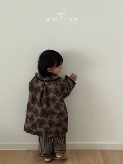 Monpetitbebe18｜(70cm-110cm) 復古花卉夾層棉大衣4
