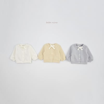 bebe nine45 (65cm-115cm) 3色針織緞帶開襟外套6