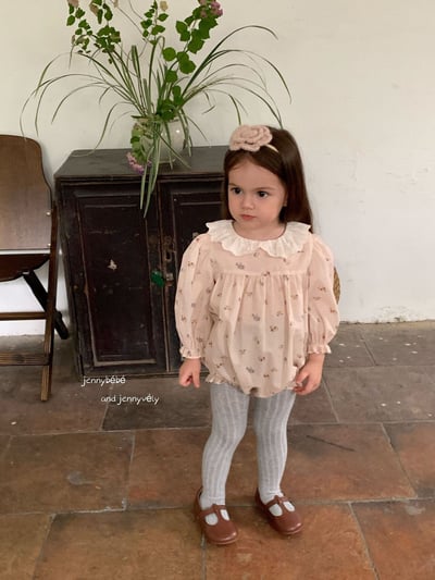 JE550｜(66-120cm) 甜美蕾絲領碎花包屁衣/洋裝11