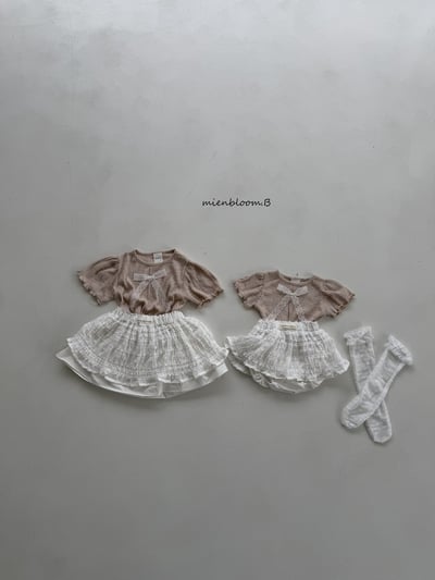 Bloom.b18｜(55cm-118cm) 羅紋蕾絲緞帶上衣8