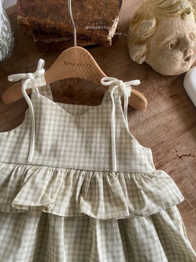 Anne Shirley03｜(1y-5y) 1色格紋綁帶荷葉洋裝13