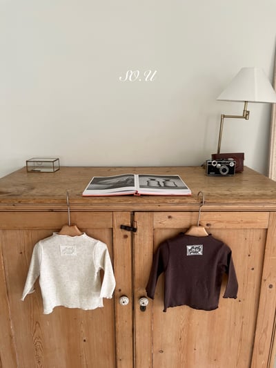 S0.U13｜(12m-M)  素色木耳邊上衣1