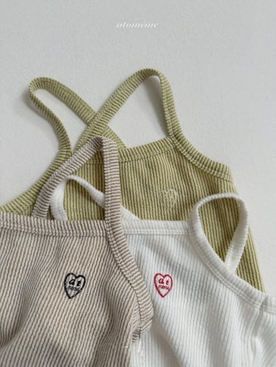 Atomeme30｜(70-110) 羅紋愛心印花背心2