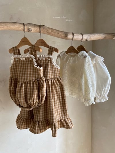 Anne Shirley10｜(1y-5y) 1色格紋蕾絲花邊吊帶洋裝6