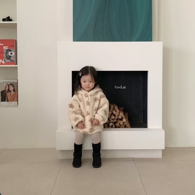 Fondue 20｜(75cm-110cm)  花花絨毛連帽上衣9