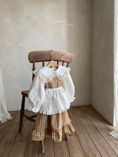 Anne Shirley10｜(1y-5y) 1色格紋蕾絲花邊吊帶洋裝13