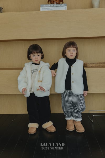 lala land58｜(75cm-120cm) 3色格紋刷毛長褲4