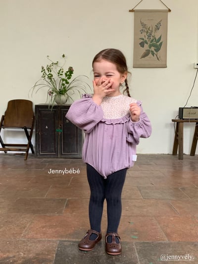 JE571｜(66-90cm) 暮丁香拼接荷葉邊包屁衣25