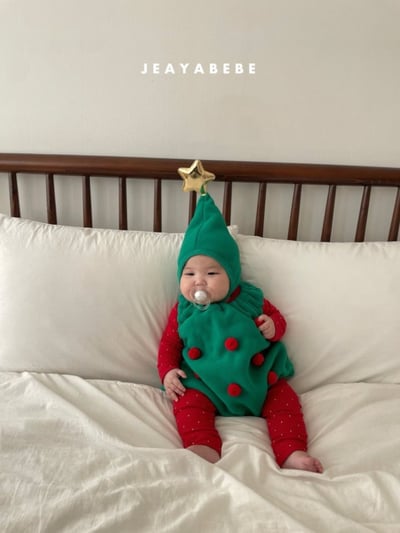 JEAYA02｜(3m-12m) 4色聖誕系列包屁衣含帽子2