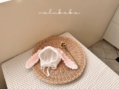 Valubebe59｜(65-90) 蕾絲花邊小兔帽子3