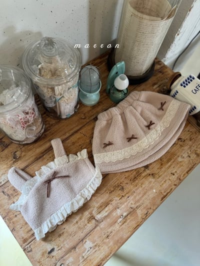 Marron 27｜(1y-6y) 蝴蝶結刷毛短裙5