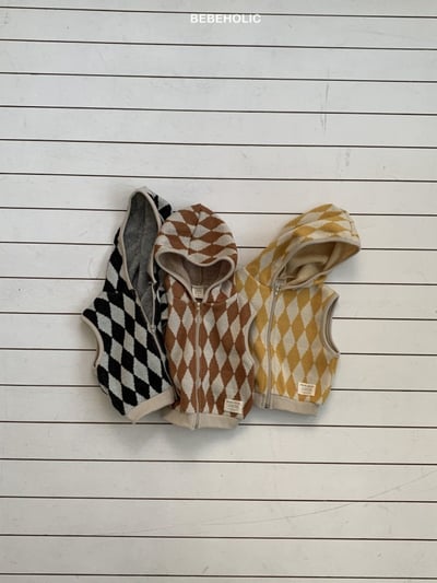 Bebe holic21｜(6m-18m) 菱格紋連帽針織背心18
