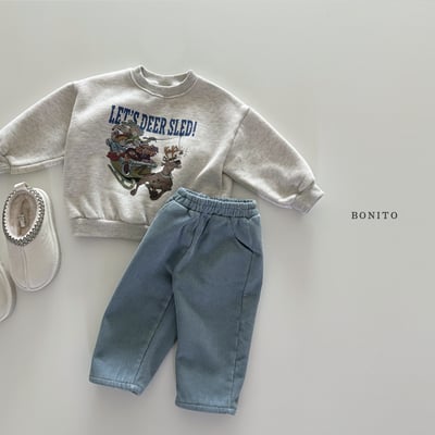 Bonito22｜(75cm-125cm) 聖誕雪橇印花休閒上衣12