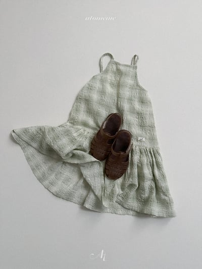 Atomeme12｜(70-110) 格紋棉麻洋裝4