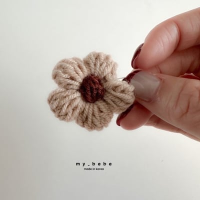 my_bebe35｜(free) 針織小花胎毛夾10