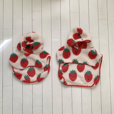 Fondue 31｜(65cm-120cm)  草莓連帽披風10